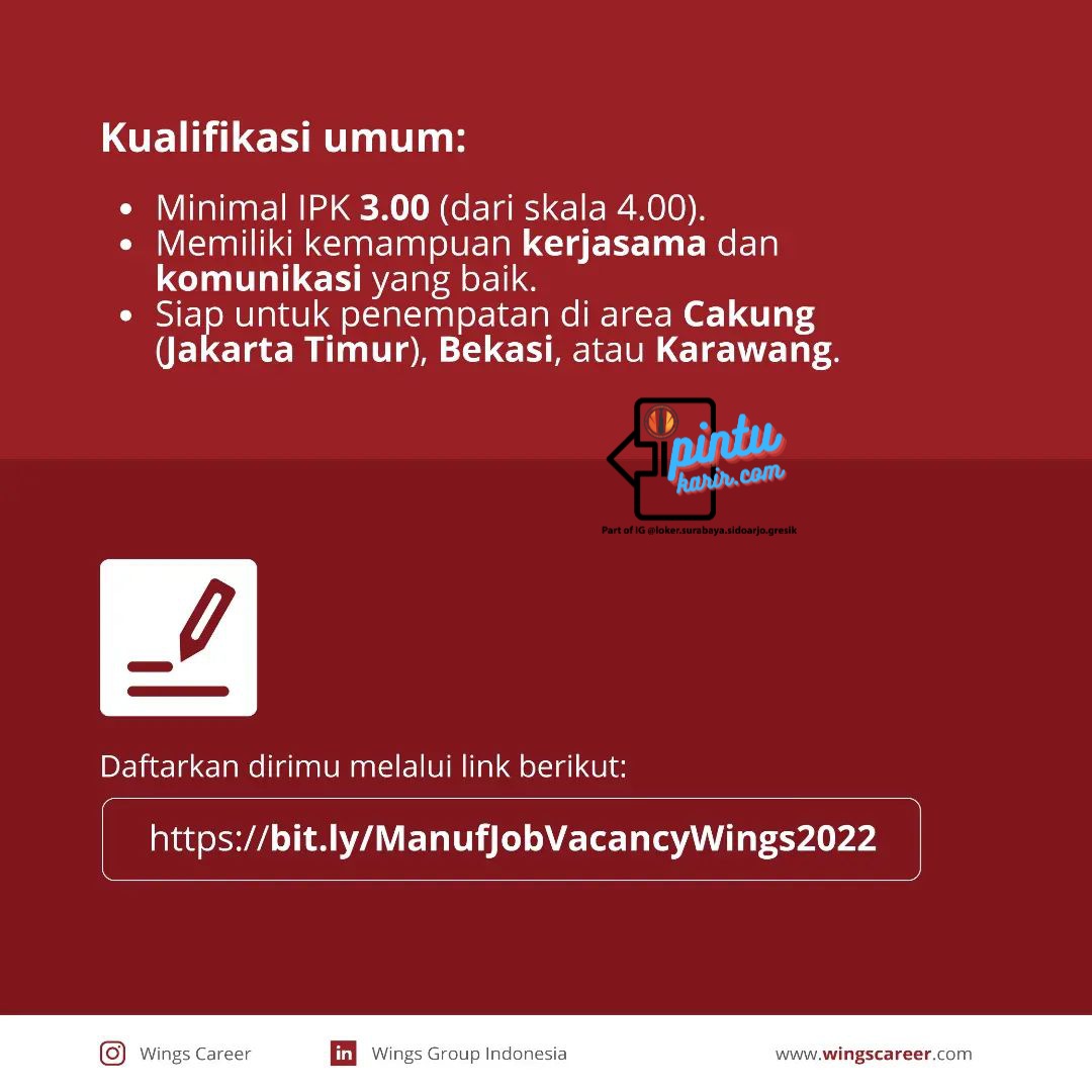 Lowongan Kerja Wings Group - PintuKarir.com D3